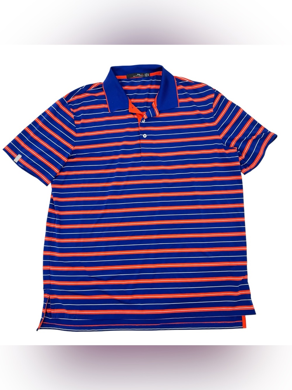 RLX Ralph Lauren Polo Shirt Mens M Blue Polka Dot‎ Stretch Wicking Performance